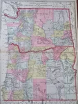 Pacific Northwest Washington Oregon States 1894 Smith Large Hand Color Map. Fixed Price $76.00.