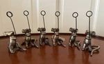 Cast Iron Mouse Place Card Holder Figurine Set Of 6 Creative Co-op India Gold. Fixed Price $49.50.