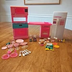 1994 Barbie Much To Do Kitchen Play Set Food Dishes Pots Pans Accessories. Fixed Price $27.95.