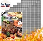Mesh - Set Of 5 Non Stick Bbq Mats, Heavy Duty, Reusable Grillin. Fixed Price $24.64.