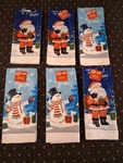 6 Kitchen Hand Dish Towels Santa Snowman Christmas Holiday 15X25 Inches. Fixed Price $12.00.