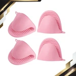 4PACK Thickened Mini Oven Gloves Silicone Mitts Finger Pot Holder Pink. Fixed Price $12.83.
