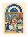 Duc De Berry At Table - Book Of Hours Vintage Manuscript By Limbourg Brothers. Fixed Price $69.98.