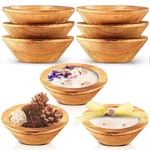 6 Pcs Wooden Dough Bowls For Candles Making Passover Vintage Round Hand Carve.... Fixed Price $54.37.
