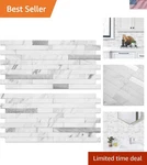 40 Sheets Faux Stone Peel And Stick Backsplash, White Marble Look Pvc Wall Ti.... Fixed Price $112.25.
