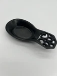 Vtg Heavy Cast Iron Black Spoon Rest Cooking Home Decor Ornate Handle Foam. Fixed Price $16.00.