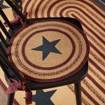 Potomac Jute Applique Star Chair Pad 15" Set Of 6 Primitive Country Americana. Fixed Price $74.95.