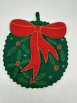 Fabric Christmas Wreath Potholder Hot Pad Kitchen Holiday Home Decor Liss Bros. Fixed Price $7.00.