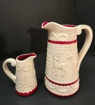 Rare Vnt Grasslands 10"&5.25"NORTHERN Light Stoneware Pitcher Set Embossed Deer. Fixed Price $89.97.