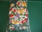 New Kitchen Towel, Oven Mitt, Pot Holders Green With Fruit (SU157). Fixed Price $17.99.