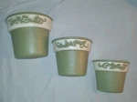 Home Interiors Flower Pot Wall Hanging Planter/pockets Sage Green Set Of 3. Fixed Price $17.99.