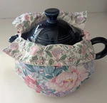 Reversible Cozy For Teapot - Vintage Floral Crafted 2 Sided Cover. Fixed Price $12.49.