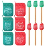 12 Pcs Christmas Silicone Spatulas Pot Holders Set Heat Resistant Pocket. Fixed Price $39.39.