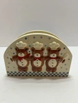 Vintage Hand-painted B&d Three Teddy Bear Chefs 3D Ceramic Napkin Holder Japan. Fixed Price $27.00.