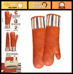 Extra Long Heat Resistant Silicone Oven Mitts - 550 Cooking Gloves, Food Safe,. Fixed Price $19.99.