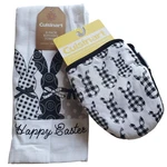 Cuisinart Easter Bunny Kitchen Towel 2PK Mini Oven Mitt Black Buffalo Plaid. Fixed Price $19.54.