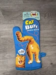 Cat Butt Oven Mitt Super-insulated 100% Cotton By Blue Q Helps Handle Hot Stuff. Fixed Price $10.52.