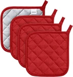 Joyhalo 4 Heat Resistant Pot Holders - Terry Cloth Sets For Pack, Red. Fixed Price $15.35.