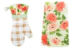 Floral Blooms Velour Kitchen Towel And Oven Mitt Set Laura Ashley. Fixed Price $19.99.