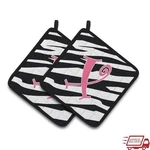 Zebra Stripe Pink Monogram Kitchen Decor Insulated Trivet. Fixed Price $29.76.