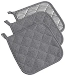Dii Basic Terry Collection Quilted 100% Cotton, Potholder, Gray, 3 Piece. Fixed Price $16.89.