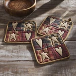 Connell Patchwork Pot Holder Set Of 3 8X8 Vhc Brands. Fixed Price $19.95.