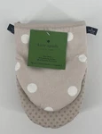Kate Spade New York Mini Oven Mitt Set Of 2 Tan White Polka Dot Nwt. Fixed Price $24.99.