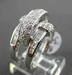 Estate Large 1.50CT Diamond 18KT White Gold 3D Princess & Round Cocktail Ring. Fixed Price $3976.09.