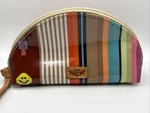 Consuela Rusty Legacy Dome Striped Vinyl Cosmetic Makeup Bag Case Southwestern. Fixed Price $30.00.