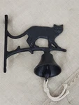 Victorian Trading Cast Iron Shopkeeper Hanging Black Cat Porch Bell 44D. Fixed Price $41.80.