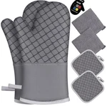 6 Pcs Oven Mitts And Pot Holders, 500 Heat Resistant With Kitchen.... Fixed Price $16.12.