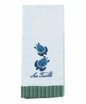 Sea Turtle Embroidered Waffle Skirted Kitchen Dish Hand Towel Cotton By Kay Dee. Fixed Price $9.99.