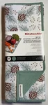 Kitchenaid Reversible Drying Mats Pack White Green Pinecones 16 X 22 Nip. Fixed Price $25.99.