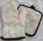 Victorian Trading William Morris Golden Lily Oven Mitt & Potholder Set Green 6C. Fixed Price $28.49.