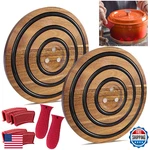 Laiamer 2PCS Magnetic Wooden Trivets For Hot Pots & Pans, Heat Resistant Acacia. Fixed Price $60.71.