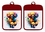 Poodle Dog Puppy Kitchen Pot Holders Oven Mitts Hot Pads Linen Towel DZ451DPH. Fixed Price $16.99.