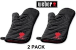 Weber Grill Barbecue Glove Heat Resistant Mitt Black Nwt (2-PACK). Fixed Price $21.49.