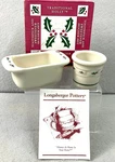 Longaberger Pottery Traditional Holly Toothpick Sweetener Holder 2 Pieces Nib. Fixed Price $15.99.