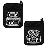 Funny Pot Holders Pocket Heat Resistant Hot Pad Oven Mitts Kitchen Black Decor. Fixed Price $8.25.