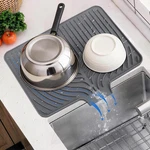 Silicone Dish Drying Mat For Kitchen Counter, 19.7" X 17.2" Large Wit. Fixed Price $47.11.