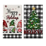 Christmas Dish Towels Set Of 2-18X26 Holiday Kitchen With White Black.... Fixed Price $16.16.