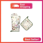 Arquiel Floral Grass Oven Mitts And Pot Holders Sets 2PCS, 100% Cotton Heat Resi. Fixed Price $16.94.