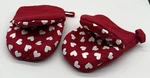 Oven Mitts Short Heat Resistant Cotton Gloves Red Heart Kitchen Pot Holder. Fixed Price $10.99.