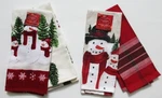 Nicholas Sq Snowman Kitchen Dish Tea Towels Two SETS=4PCS Christmas Red White. Fixed Price $14.50.