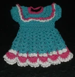 Hand Crochet Dress Pot Holder Teal, White Rose Vintage Pattern 100% Cotton. Fixed Price $12.99.