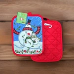 Snowman Christmas Potholder Set Kay Dee Holly Jolly Holiday Pattern Nwt. Fixed Price $12.98.