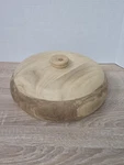 Decorative 10 1/2" Paulownia Wood Bowl Container W/ Lid Creative Co-op Farmhouse. Fixed Price $45.99.
