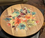 Pioneer Woman Willow Lazy Susan Server Floral Turntable Wood Tray 12" Dia. Fixed Price $22.99.
