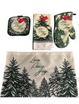 Christmas Love Peace Joy Oven Mitten Pot Holder Kitchen Towel Placemats 10PC. Fixed Price $32.94.