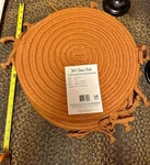 One New Colonial Mills Lincoln Braided 15" Chair Pads With Ties Orange Rust. Fixed Price $14.47.